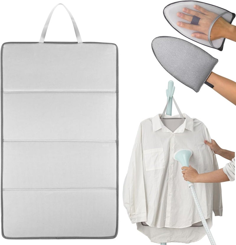 Shouken Steamer Board for Clothes with Ironing Glove,Stand for Steaming Clothes,Steamer Pad,Hanging Ironing Board,Steamer for Clothes,Hanging Steam Iron Pad - Image 1